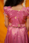 Maithiri Pink Silk Kids Lehenga Set mini