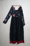 GRG - Aasha black linen drape dress