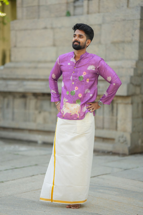 Arsh - Pichwai Purple Kurta