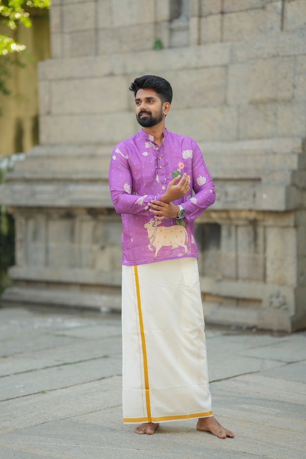 Arsh - Pichwai Purple Kurta