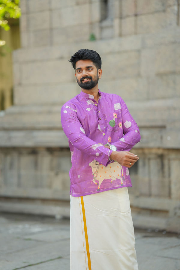 Arsh - Pichwai Purple Kurta