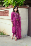 Mithra Magenta Kurti Set