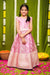 Aalaya Pink Banarasi Organza Lehenga Mini (Set of 2)