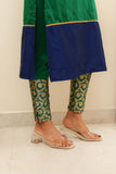 Bency Green & Blue Brocade Kurti Set