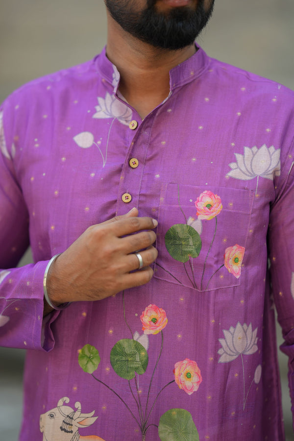 Arsh - Pichwai Purple Kurta