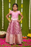 Aalaya Pink Banarasi Organza Lehenga Mini (Set of 2)