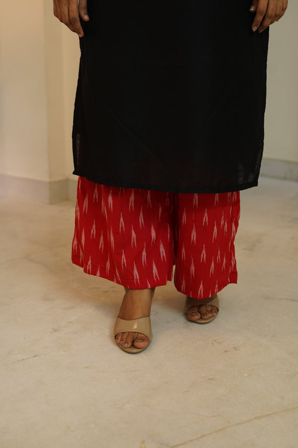 Daisy Black and Red Kurti Set