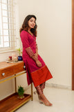 Bency Magenta & Orange Brocade Kurti Set