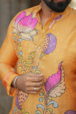 Arsh - Musturd Brush Painted Print Kurta