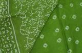 Green Pom-pom Chettinad Cotton Saree