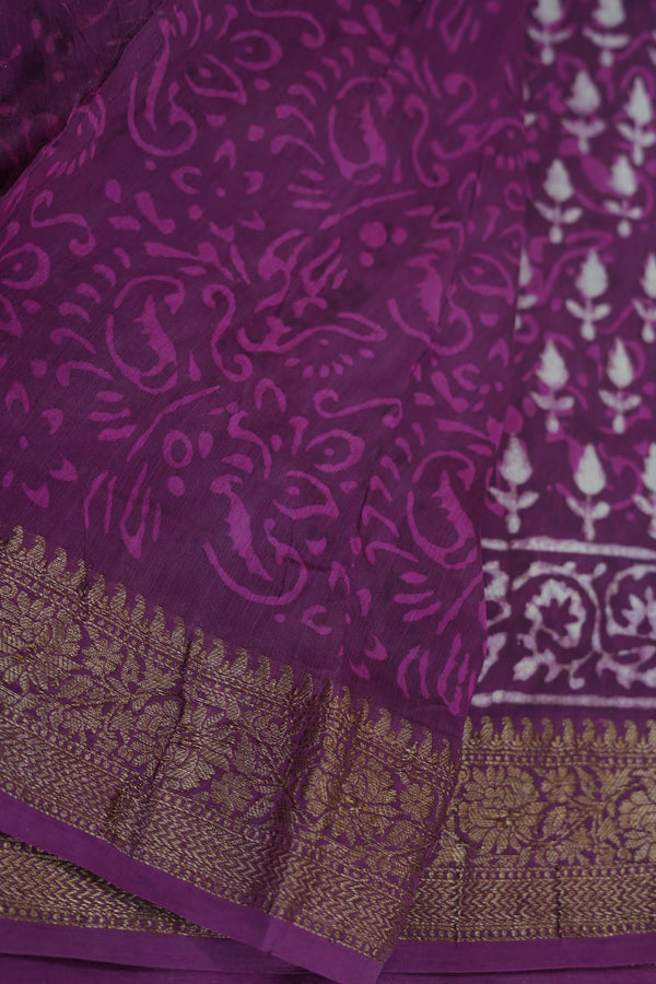 Purple Chettinad Cotton Saree