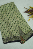 Mint Green Floral Print Chettinad Cotton Saree