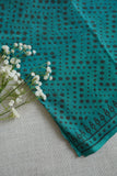 Floral Print Aqua Blue Handloom Chettinad Cotton Saree