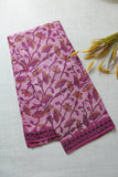 Magenta Floral Print Handloom Chettinad Cotton Saree