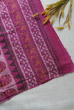 Magenta Floral Print Handloom Chettinad Cotton Saree