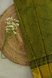 Olive Green Floral Print Chettinad Cotton Saree
