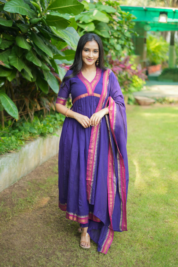 Avanti Royal Purple Anarkali Kurta Set