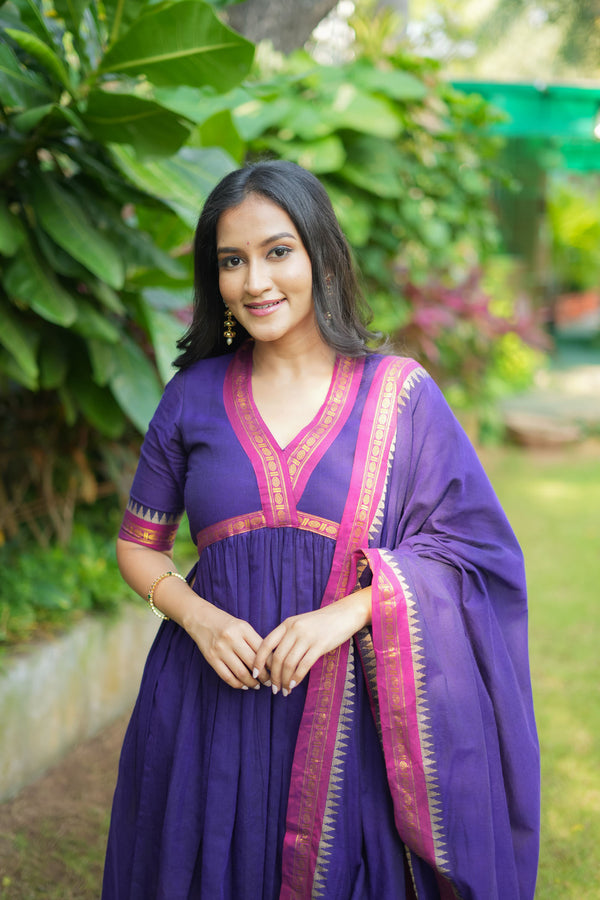 Avanti Royal Purple Anarkali Kurta Set