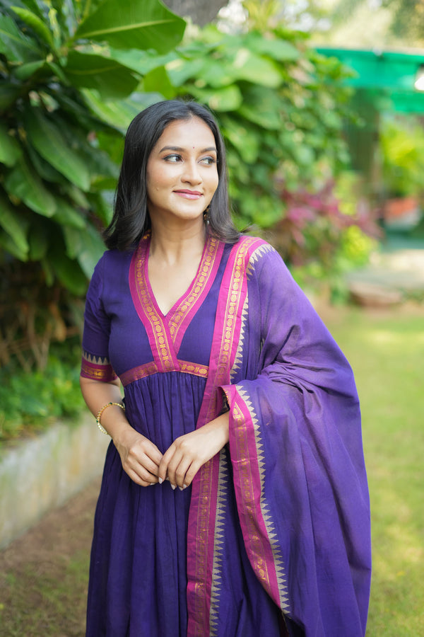 Avanti Royal Purple Anarkali Kurta Set