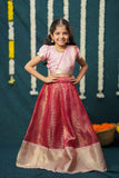 Disha Pink & Red Kids Lehenga Set Mini