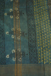 Cream and Elephant Grey Floral Print Chettinad Cotton Saree