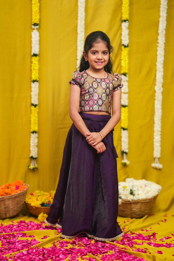 Tashi Purple Croptop Skirt Mini (Set of 2)