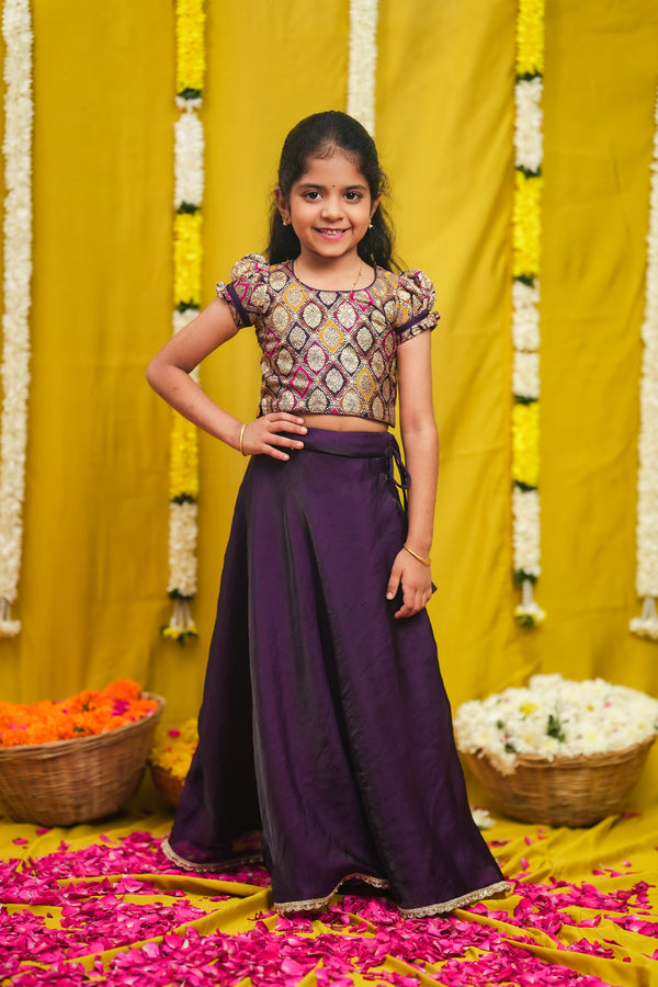 Tashi Purple Croptop Skirt Mini (Set of 2)