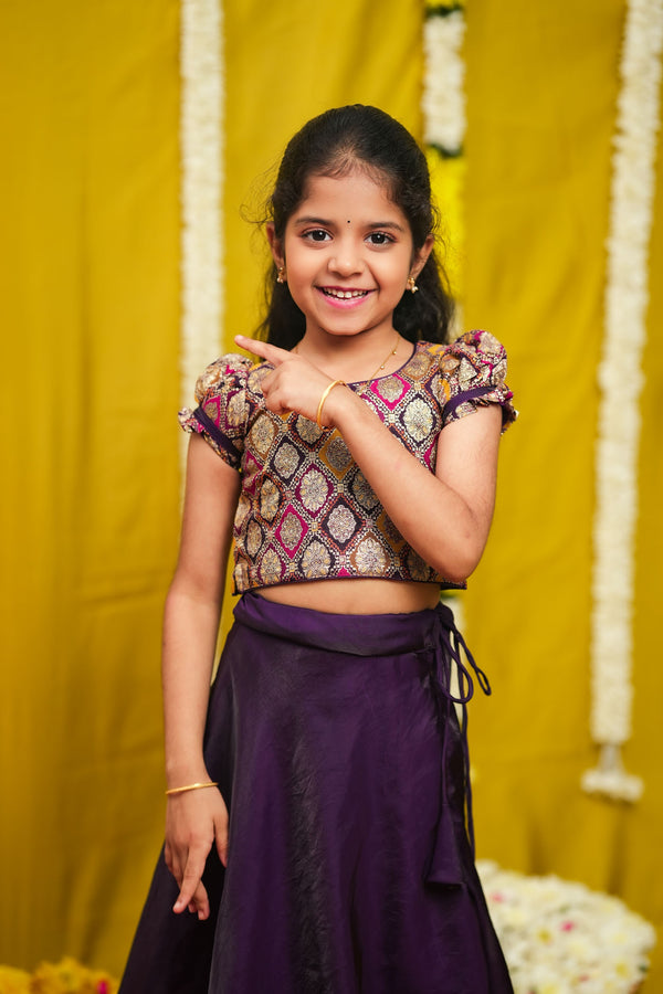 Tashi Purple Croptop Skirt Mini (Set of 2)