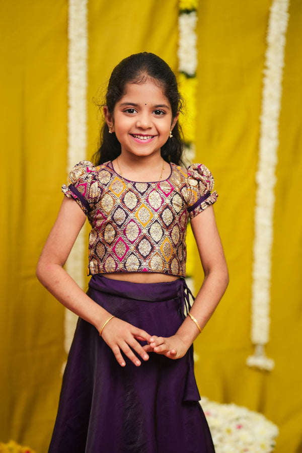 Tashi Purple Croptop Skirt Mini (Set of 2)