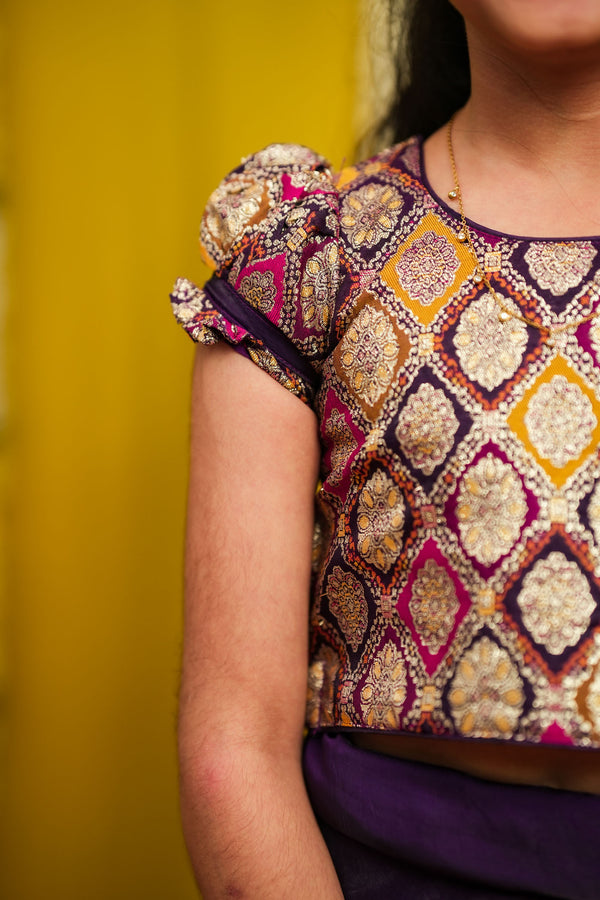 Tashi Purple Croptop Skirt Mini (Set of 2)