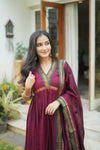 Avanti Maroon Anarkali Mom & Me Set