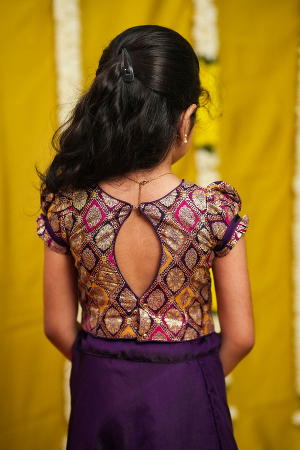 Tashi Purple Croptop Skirt Mini (Set of 2)