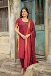 Riddhi Maroon Kurti Set (Set of 2 )
