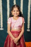 Disha Pink & Red Kids Lehenga Set Mini