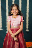 Disha Pink & Red Kids Lehenga Set Mini