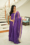 Vihana Purple Flared Kurta Set