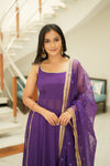 Vihana Purple Flared Kurta Set