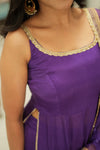 Vihana Purple Flared Kurta Set