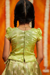 Aalaya Green organza lehenga mini