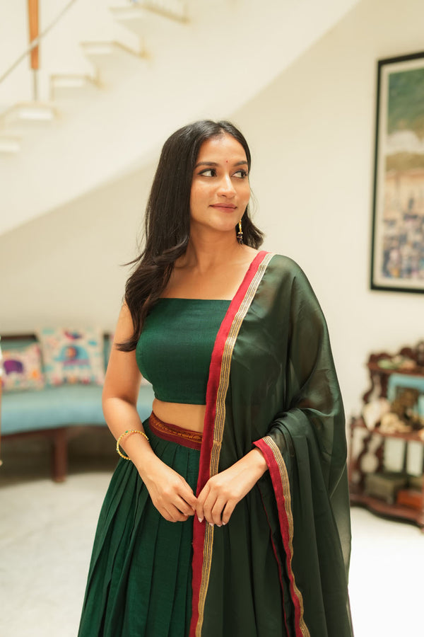 Sreeja Green Croptop Salwar Mom & Me Set