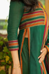 Vanika Green with Maroon Handloom Kurta Set