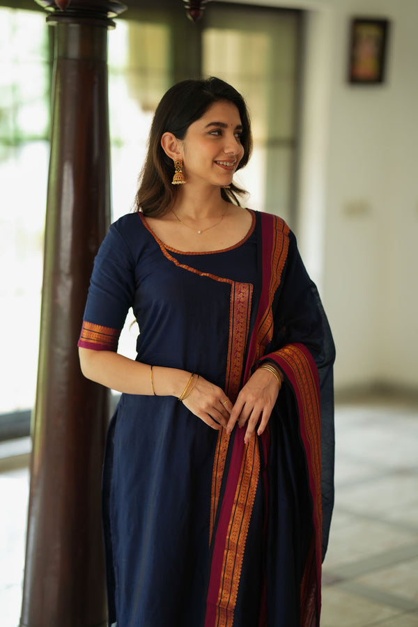 IMD - Jayanti Blue Kurti Set (Set of 3)