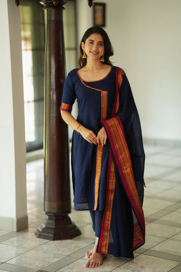 IMD - Jayanti Blue Kurti Set (Set of 3)