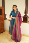 Yashika Teal with Magenta Handloom Cotton Kurta Set