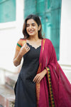 Charvi Black Narayanpet Kurti Set ( Set of 2 )