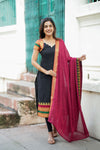 Charvi Black Narayanpet Kurti Set ( Set of 2 )