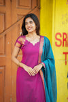 Charvi Magenta Narayanpet Kurti Set ( Set of 2 )