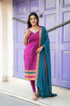 Charvi Magenta Narayanpet Kurti Set ( Set of 2 )