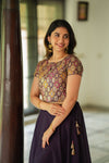 Tashi Purple Croptop Skirt Set