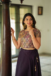 Tashi Purple Croptop Skirt Set